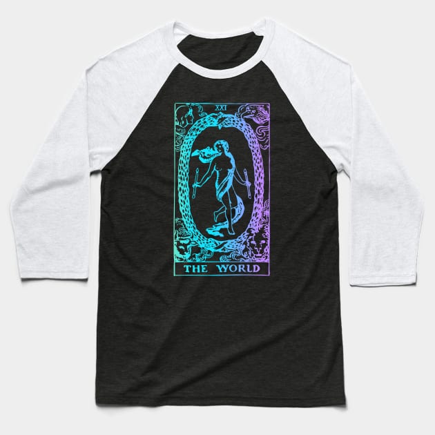 The World Tarot Card Baseball T-Shirt by srojas26